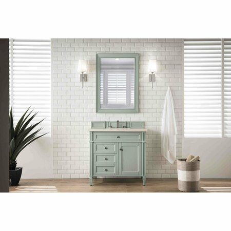 James Martin Vanities Brittany 36in Single Vanity, Sage Green w/ 3 CM Eternal Marfil Quartz Top 650-V36-SGR-3EMR